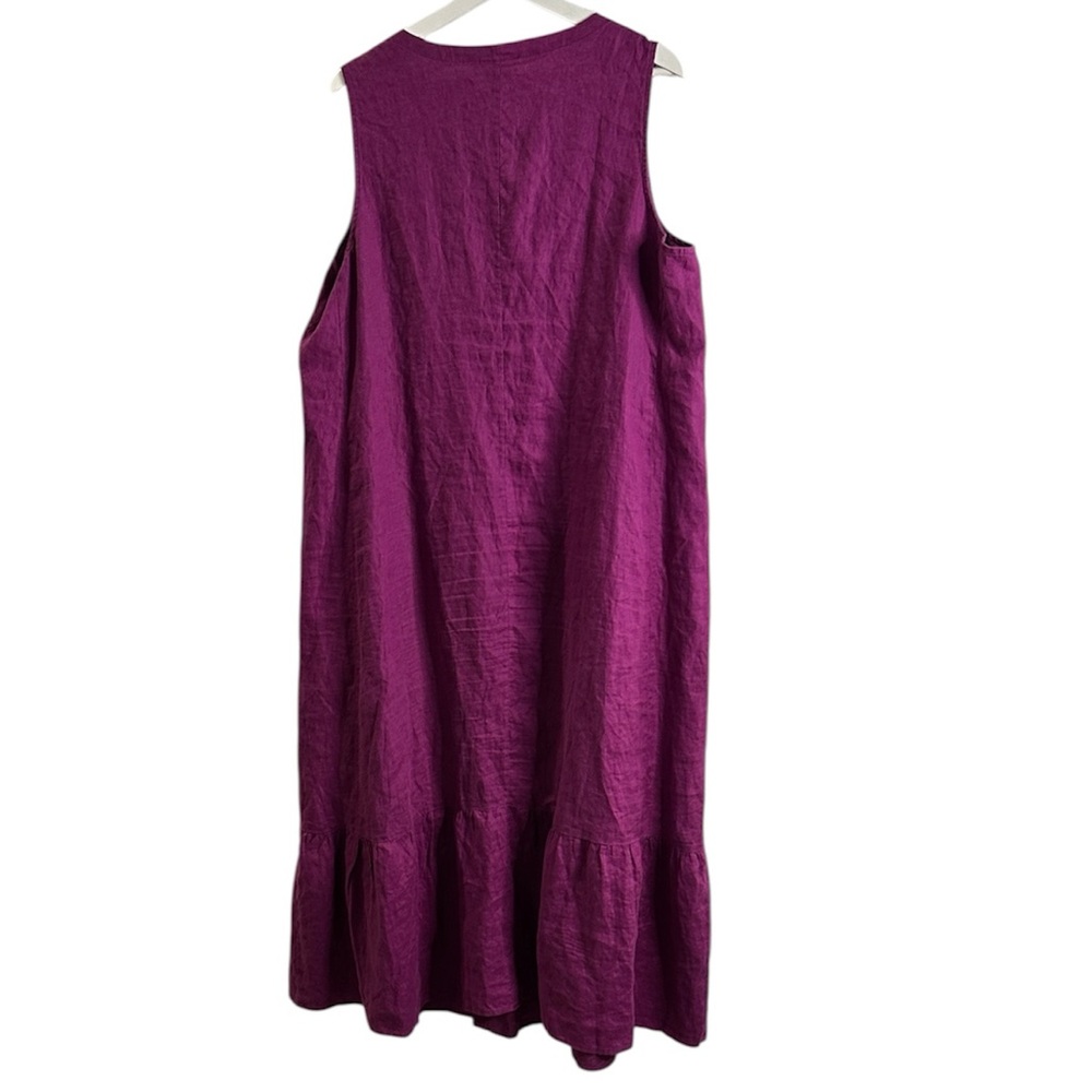 J Jill linen Purple Sleeveless Button-Down maxi Dress 2x travel casual outing - Picture 2 of 9